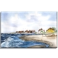 Preview: Leinwand 40 x 30 cm Keilrahmen Canvas-Leinen  Aquarell Maritim Kunst Druck Kunstdruck Ostsee Heiligenhafen Insel Fehmarn Strand Meer Dünen
